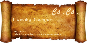 Csanaky Csongor névjegykártya